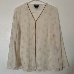 Liz Caliborne - Sheer Printed Blouse Top